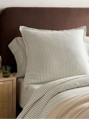 New Willowleaf Striped European Linen Euro Sham - 30